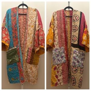 NWOT Kantha Kimono Reversible OS Bell Sleeve Boho New Vintage